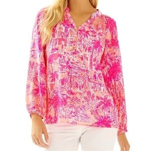 NWT Lilly Pulitzer Elsa Top in Cheek Melon Rule Breakers